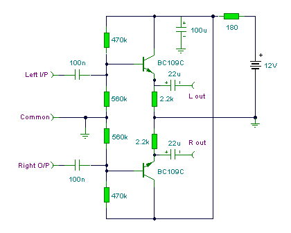 音頻線路驅動器的前置放大器輸出阻抗低