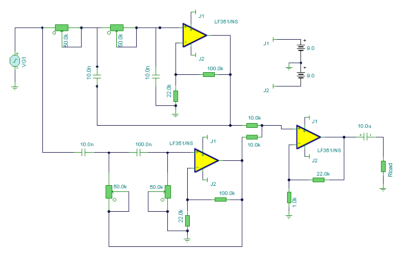 音頻陷波濾波器對於音頻頻率100Hz  -  10KHz