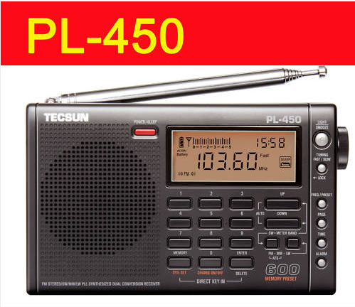 Tecsun PL450 PLL Digital FM / AM / LW / Kortbølgeradio PL-450
