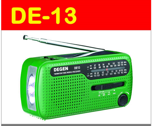 DEGEN DE13 FM / AM / SW Hand väntamine + Solar Power Radio