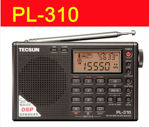 TECSUN PL-310 FM / AM / SW / LW programuojamų DSP Pasaulio radijo ryšio PL310