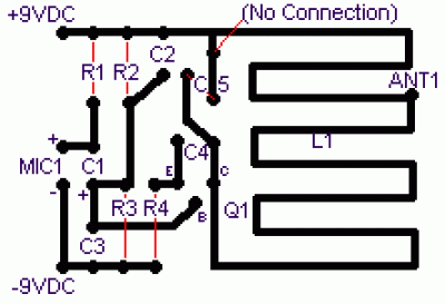 FM siųstuvas vienas tranzistorius pagal 2N3564, 2N5225 - PCB