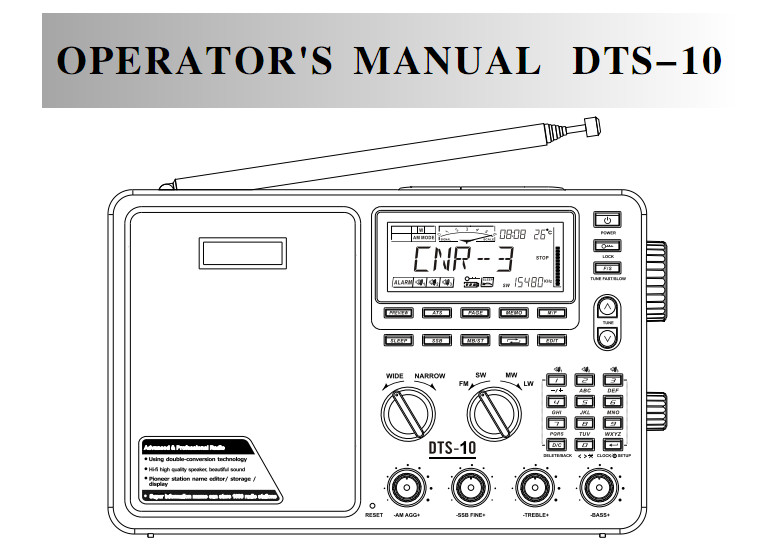 ANJAN DTS-10 Digital FM Radju manwali Ingliż