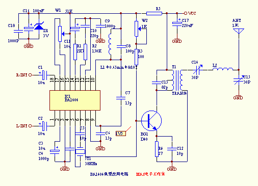 Mazs stereo FM raidītājs