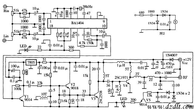 Bl-użu BA1404 jagħmlu trasmettitur FM Stereo