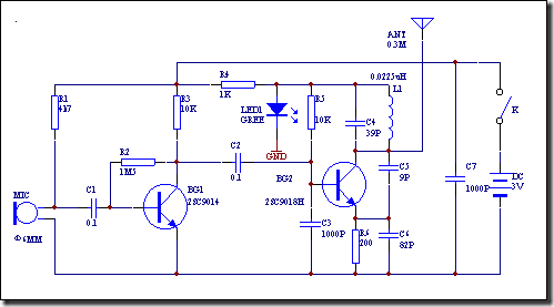 9014 e 9018 producido polo micrófono sen fíos micro-FM