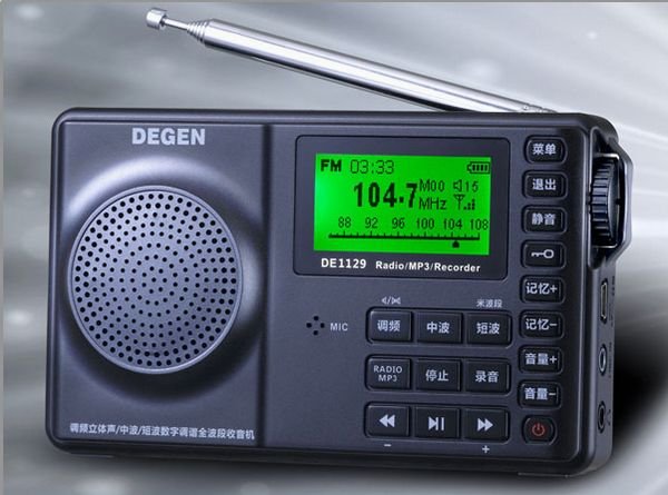 Degen DE1129 FM MW SW Kamili-bendi SD kadi RDS Radio