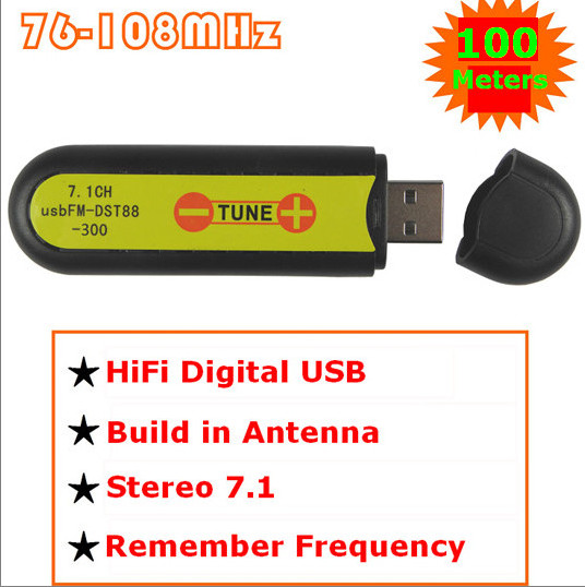 FMUSER USB FM-перадатчык бесправадная гукавая карта стэрэа 7.1-канальная 100-метровая FM-FU88-100