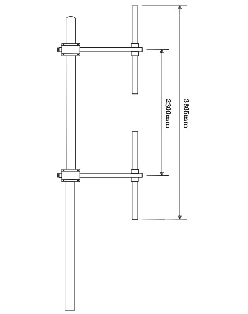 antena dipolo 2 bay