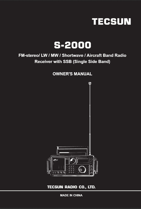 Descargar Tecsun S-2000 Radio Inglés Manual de PDF