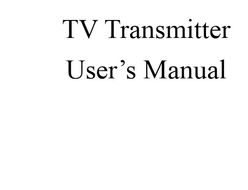 Descargar Fmuser.org 50W-300W TV transmisor analógico manual de usuario Manual de Inglés PDF