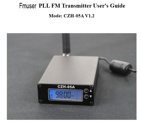 Descàrrega Fmuser.org CZH-05A FM transmissor Anglès Manual PDF