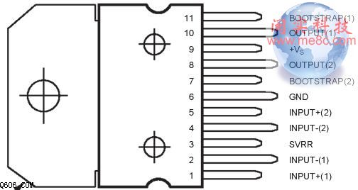 aplicación típica TDA2005 circuito amplificador