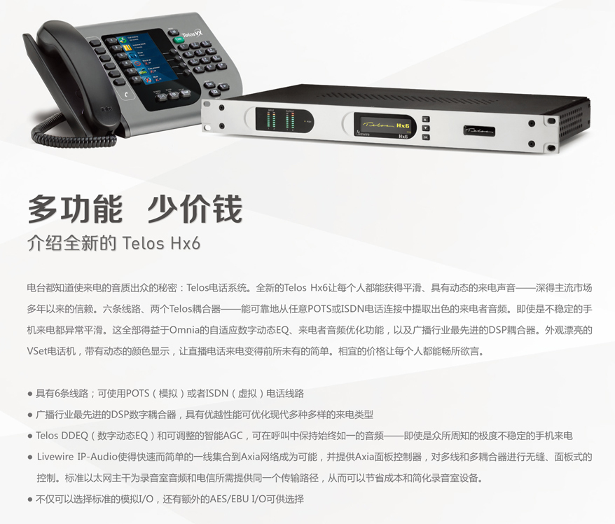 Wszechstronny, niska cena, nowe łączniki telefoniczne Telos hx6