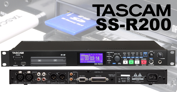 TASCAM एसएस R200 यूएसबी / सीएफ़ / एसडी कार्ड ठोस राज्य रिकॉर्डर