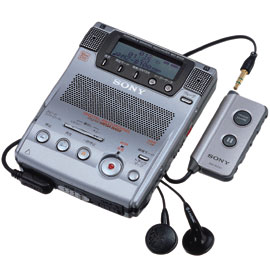 Interviste SONY MZ-BT100 con altoparlanti e un microfono macchina MD
