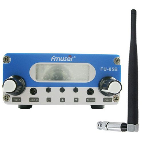 FMUSER 0.5W CZH-05B CZE-05B FU-05B pll 87-108mhz rumah fm pemancar siaran mikrofon stereo + antena pendek + penutup bekalan kuasa 300M-1KM