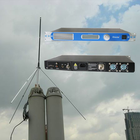 FMUSER 0-30W 30W FU-30C PLL Transmisor FM profesional excitador 1U 87-108Mhz + GP100 1/4 antena de onda Kit cubierta 3KM-10KM