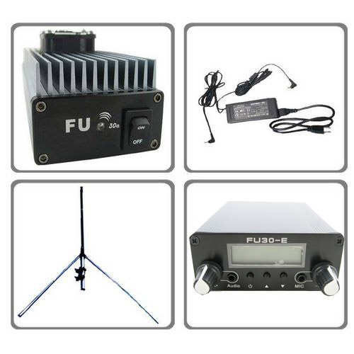 FMUSER FU-30A 30W FM حرفه ای کیت سیستم تقویت کننده قدرت خروجی 85 به 110MHz از افزایش 0.2w به 30w پوشش 3KM-10KM