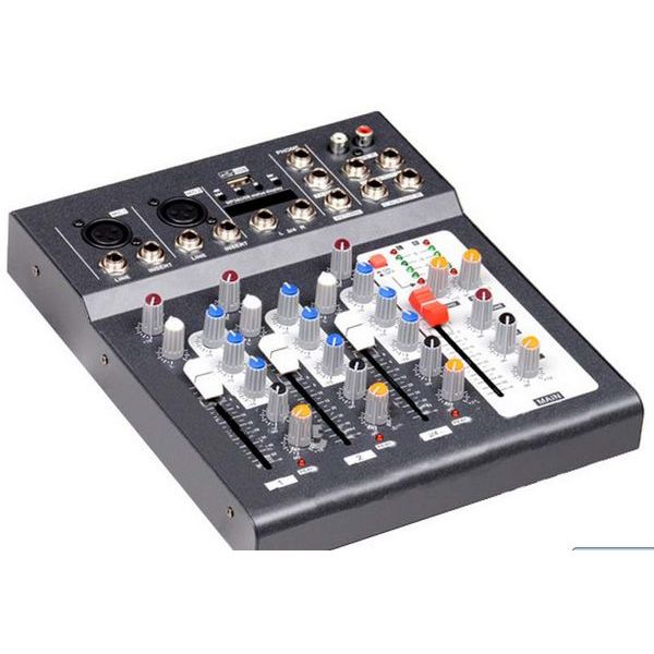 FU4S-USB 4 kanálový mixer zvuku mixážny pult