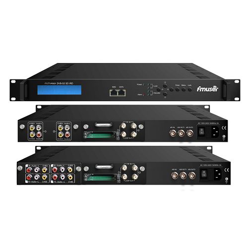 FMUSER FUTV466X 2 Tuner CAM SD IRD (2 DVB-C / T / T2 / S / S2 RF Mewnbwn, 1 ASI IP Yn, Allbwn 2 1 ASI IP) gyda MUX
