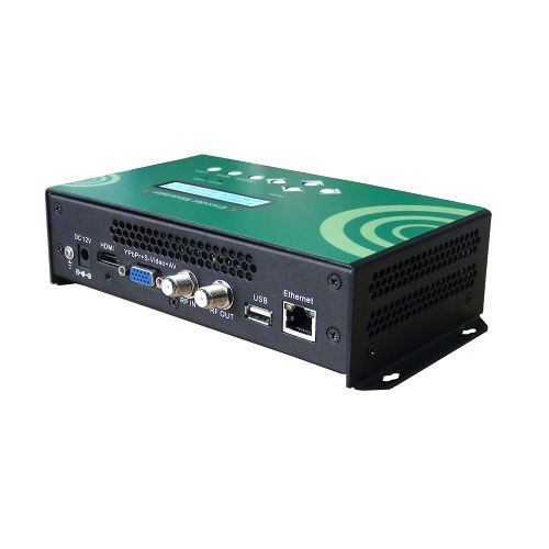 FMUSER FUTV4658 DVB-C (QAM) / DVB-T / ATSC 8VSB / ISDBT MPEG-4 AVC / H.264 HD Encoder Modulator (Tuner, HDMI, YPbPr / CVBS (AV) / S-Video ind; RF ud) med USB Optag / Gem / Afspil / Opgrader og Webserver Manage til hjemmebrug