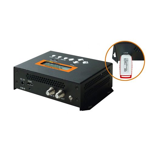 FMUSER FUTV4656H DVB-T / DVB-C (QAM) / ATSC MPEG-4 AVC / H.264 HD Encoder Modulator (Tuner, HDMI in; RF out) dengan USB Record / Save / Playback / Upgrade untuk Kegunaan Rumah