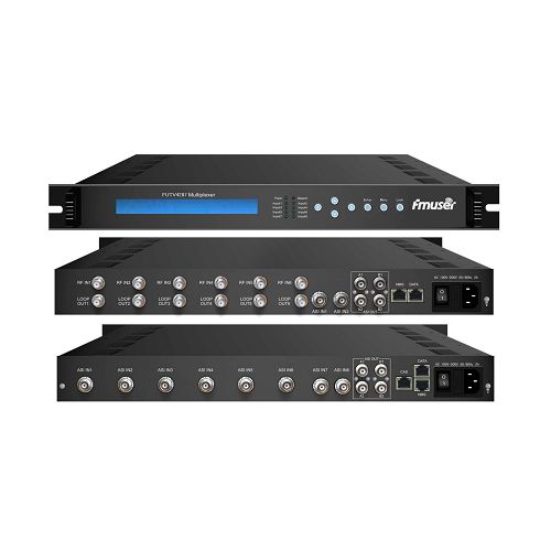 FMUSER FUTV4207X series 6 Tuner IRD(2 ASI+6 DVB-C/DVB-S/DVB-S2/DVB-T/DVB-T2/ISDB/ATSC 8VSB RF Input,8 ASI In,2 ASI IP Output) Multiplexer