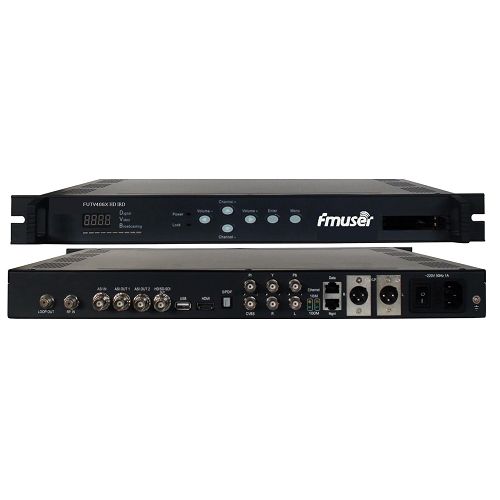 FMUSER FUTV406X HD IRD (1 DVB-S/S2/T/C,ISDB-T RF вход,1 ASI IP вход,2 ASI 1 IP изход,HDMI SDI CVBS XLR изход) с MUX BISS