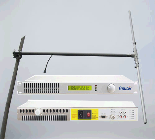 FMUSER Trasmettitore FM 50 W per stazione radio FM Broadcast FSN-50B + 1/2 onda dipolo KIT antenna