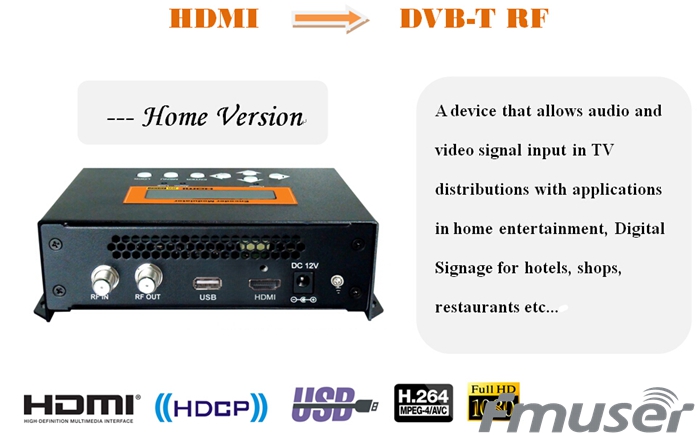 FMUSER FUTV4622 DVB-T MPEG-4 AVC / H.264 Modulador codificador HD