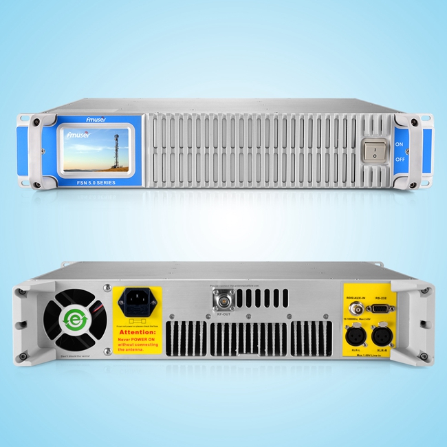 Trosglwyddydd FM Ystod Hir Proffesiynol FMUSER 350W 2U FSN-350T 87.5-108 MHz gorchudd 10KM-30KM