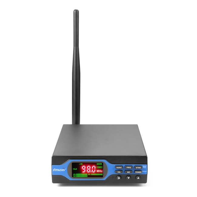 FMUSER NEW 1W FU-X01AK FM-sender FM-radiosender 50usd / 70us Forudbestemt 0-1w Strømudgang Justerbar med antenne Strømforsyningssæt