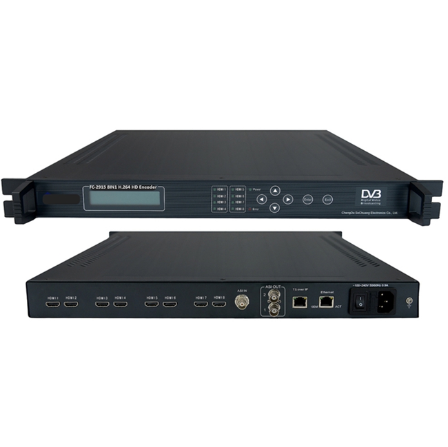 FMUSER FC-2915 8IN1 HDMI H.264 Encoder (8HDMI + ASI sisään, ASI + IP ulos)