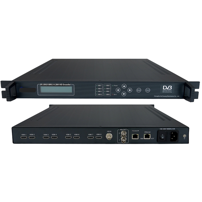 FMUSER FC-2915 8IN1 HDMI H.264 Encoder (8HDMI + ASI dalam, ASI + IP keluar)