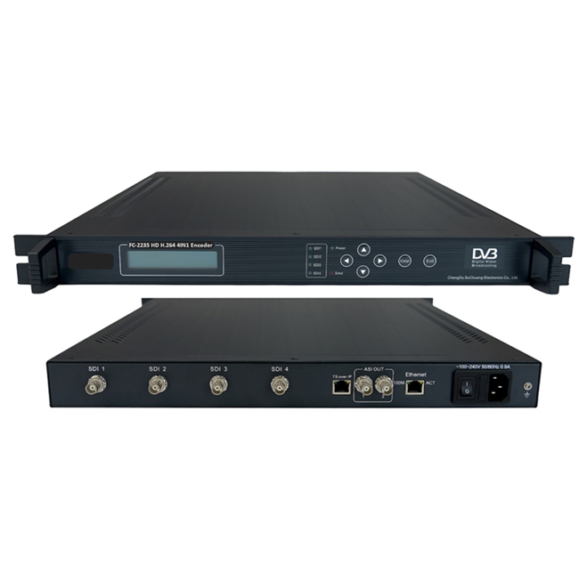 FMUSER FC-2235 HD-SDI H.264 4IN1 Encoder (4 SD / HD SDI i, ASI + IP / UDP / MPTS ud)