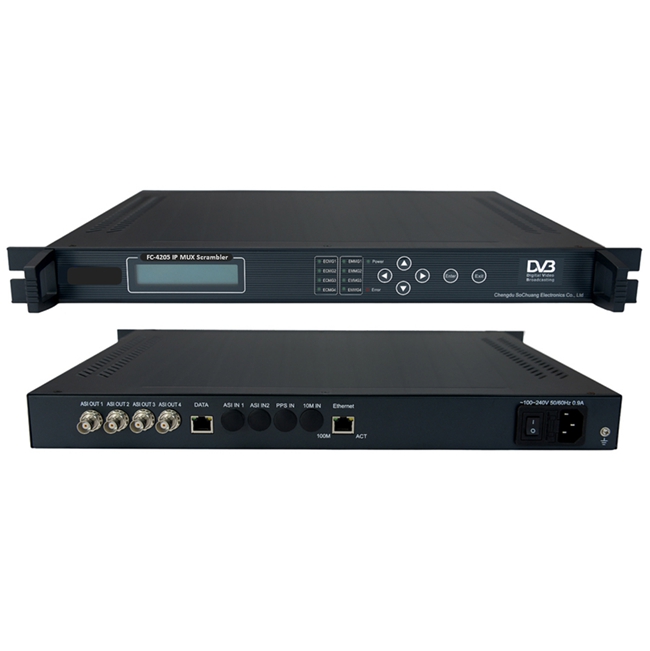 FMUSER FC-4205 IP-> ASI MUX加扰器（64 * IP输入，4 * ASI输出）