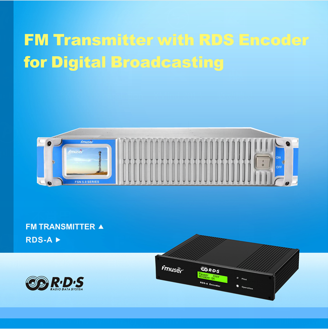 Ang FMUSER 350W FM Transmitter kasama ang RDS Encoder para sa RDS Intelligent Addressable Broadcasting