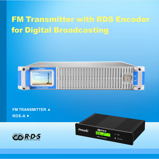 Transmisor FM FMUSER 350W con codificador RDS para transmisión inteligente direccionable con kit de antena y dipolo FU-DV2 completo