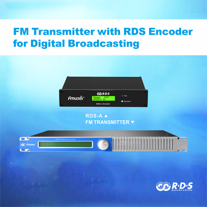 FMUSER 150W Trasmettitore FM con encoder RDS per trasmissione indirizzabile intelligente con antenna dipolare DP100 e cavo KIT completo
