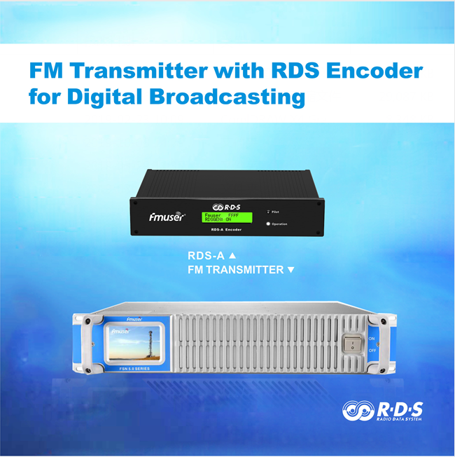 משדר FM FMUSER 1000W עם מקודד RDS לשידור אינטליגנטי של RDS