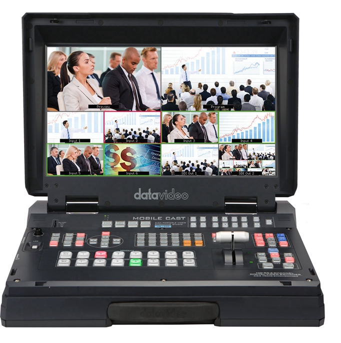 Datavideo HS-1300 6- ช่อง HD บันทึกวิดีโอแบบพกพาสตรีมมิ่งการสลับการใช้ชีวิต 5-in-1 Virtual Studio