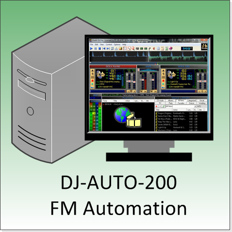 Estació de treball del sistema d’emissió automàtica d’àudio FM d’una estació de ràdio econòmica