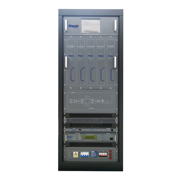 FMUSER FU-518A 5000W 5KW Maint Rack Trosglwyddydd Teledu Analog VHF UHF Ar gyfer Sianel yr Orsaf Deledu