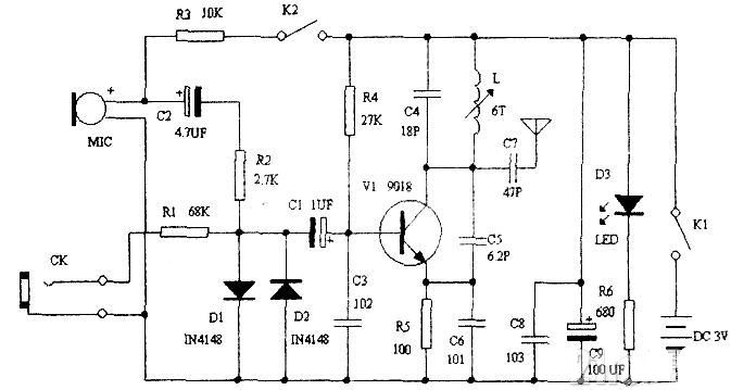 Izstrādājiet vienkāršu FM bezvadu mikrofonu