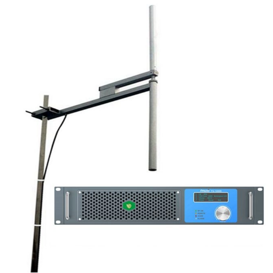 FMUSER 1000W DSP FM-sender + 2KW dipoolantenne + 30M koaksiale kabel volledige KIT