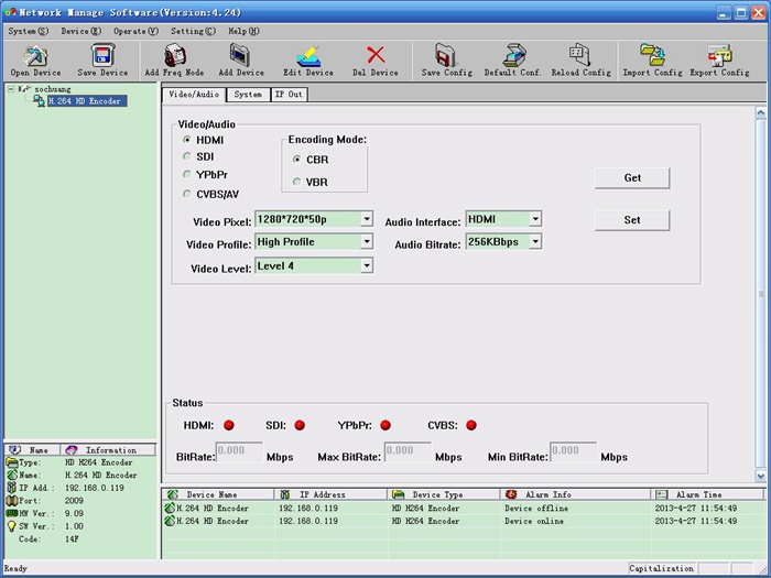 FMUSER FC-2205 HD H.264 Encoder (HDMI + SDI + YPbPr + CVBS / AUDIO a ASI + IP výstup)