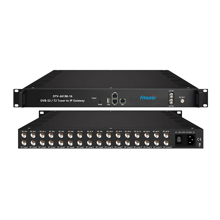 Sintonizador DTV-4619B-16 (DVB-S2 T2) a puerta de enlace IP