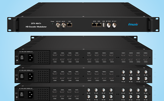 32-kanals QAM, 8-kanals HDMI-indgang, 4-kanals QAM (DVB-C) RF-udgang, redigering og tuning alt-i-en maskine