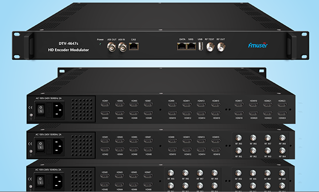 16-kanals HDMI-indgang, 8-kanals DVB-T, 12-kanals QAM eller 6-kanals ISDB-T output redigerings- og tuningmaskine